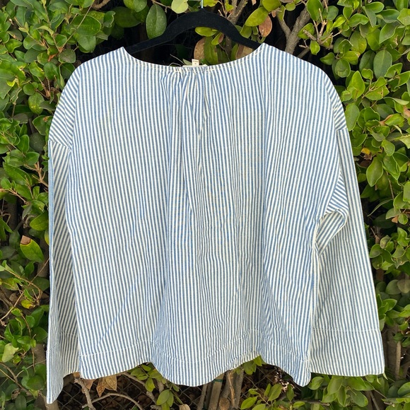 EUC Madewell Striped Convertible Cold Shoulder Top - Picture 7 of 8
